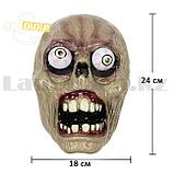 Маска Зомби с выпученными глазами и разлагающейся кожей пластиковая с резинкой, фото 2