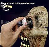 Маска Зомби с выпученными глазами и разлагающейся кожей пластиковая с резинкой, фото 3
