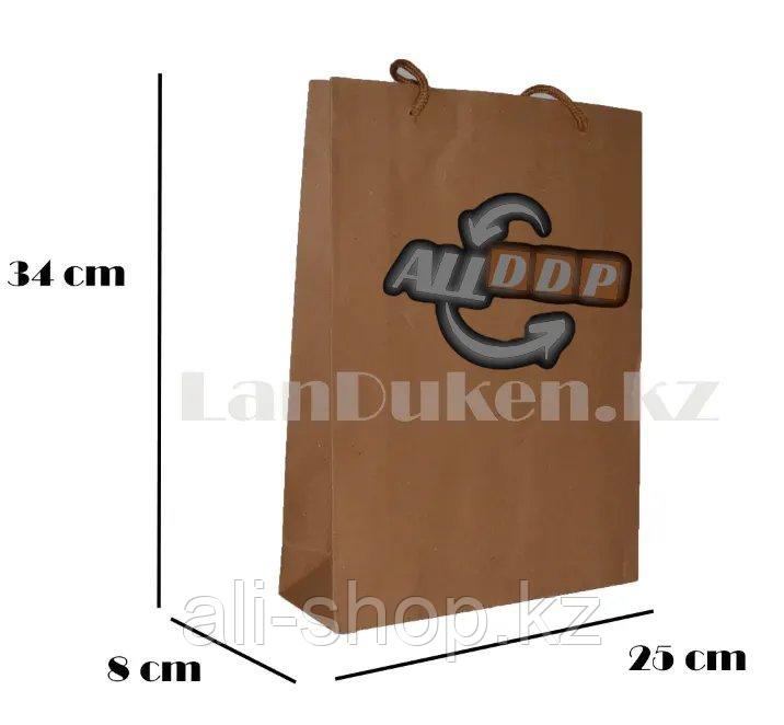 Подарочный пакет картонный ручки шнурованные (для брендирования) 34х25х8см - фото 1 - id-p113496896