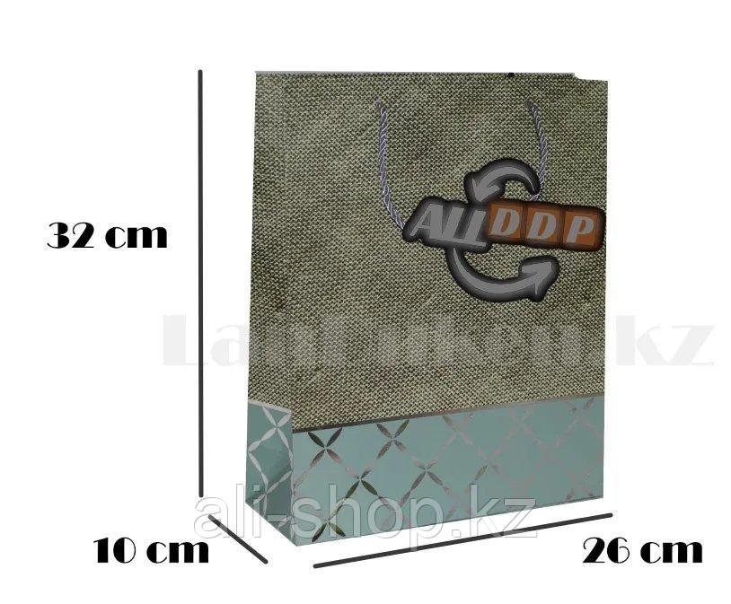 Подарочный пакет матовый с плетенным принтом 32*26*10 см - фото 1 - id-p113496915