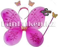 Набор феи бабочки крылья волшебная палочка и ободок (сиреневые)