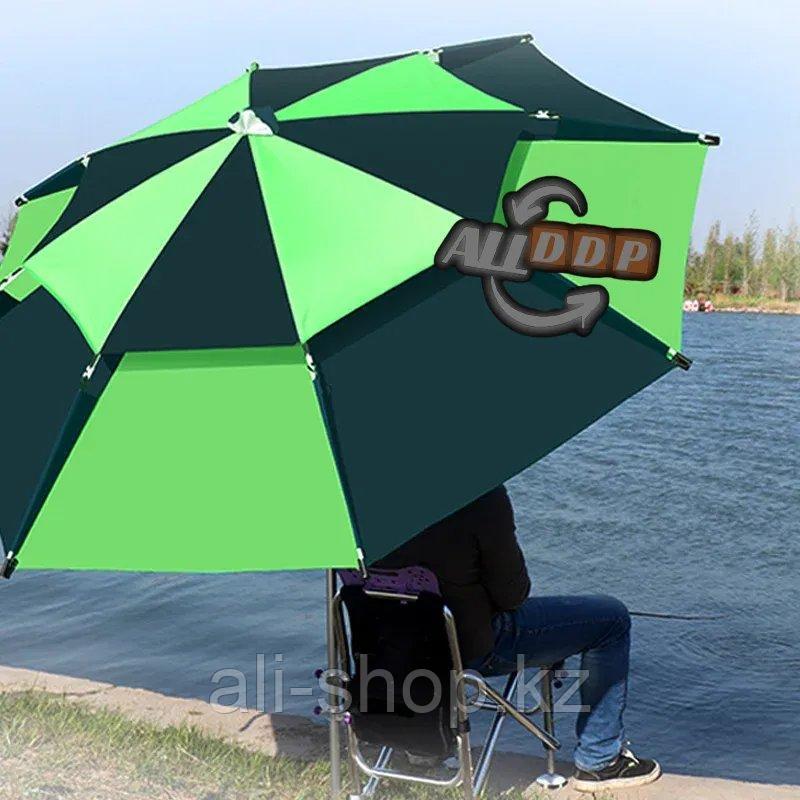 Зонт туристический для рыбалки разборный жаростойкий с чехлом Tuohai зеленый - фото 10 - id-p113496379