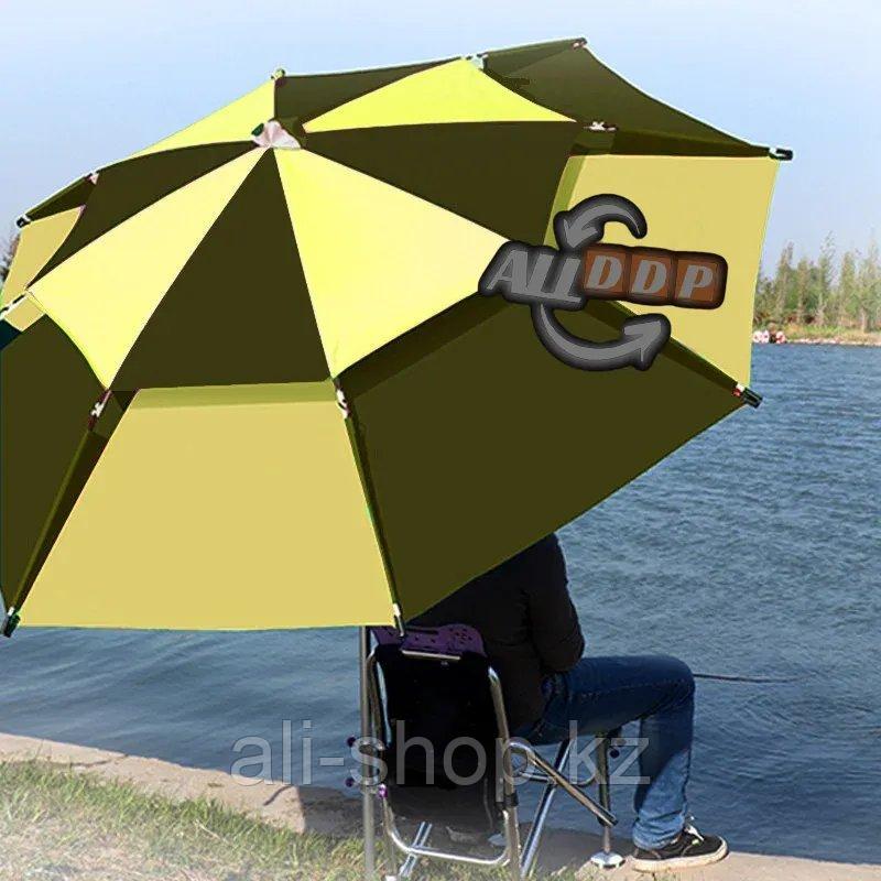 Зонт туристический для рыбалки разборный жаростойкий с чехлом Tuohai коричневый - фото 10 - id-p113496380