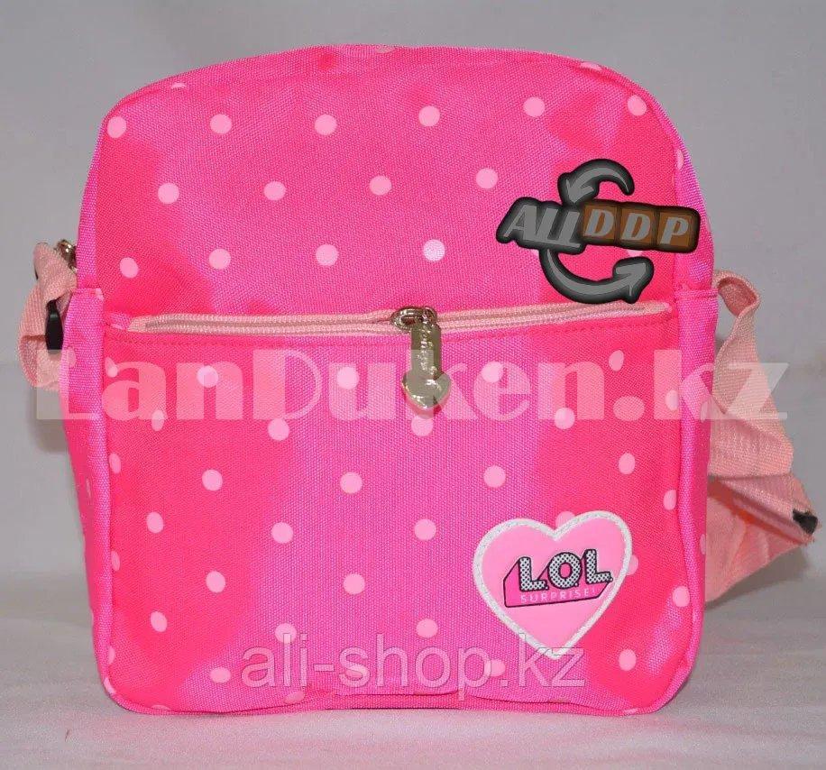 Рюкзак для начальных классов, для школьниц 3 в 1 с ортопедической спинкой, принт LOL 2 куклы (ярко-розовый) - фото 10 - id-p113496986