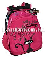 Рюкзак с ортопедической сетчатой спинкой Кошки розовый