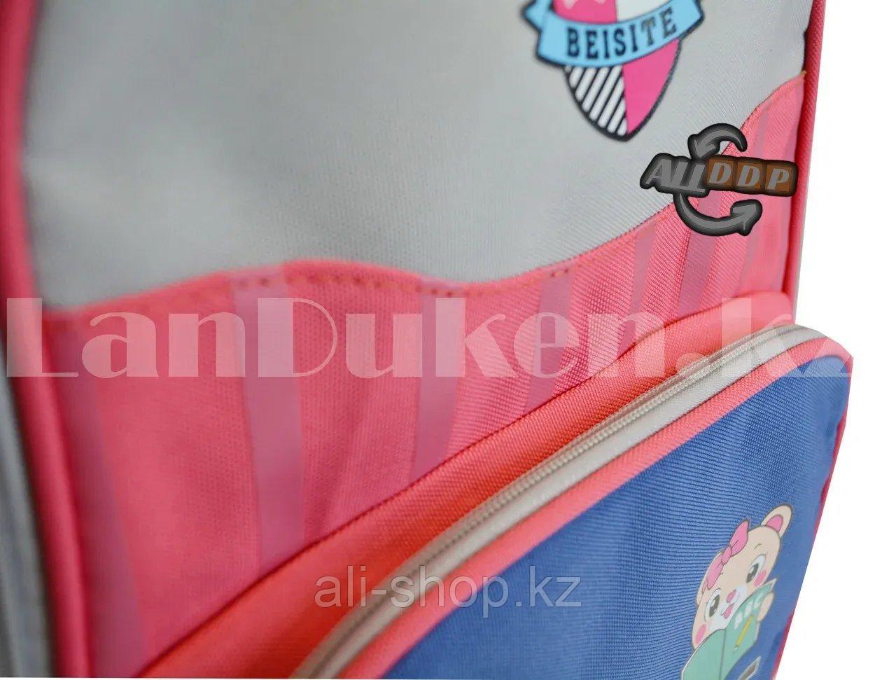 Школьный рюкзак на колесиках со светоотражателями многофункциональный с школьным пеналом Bieste 8869 - фото 7 - id-p113497022