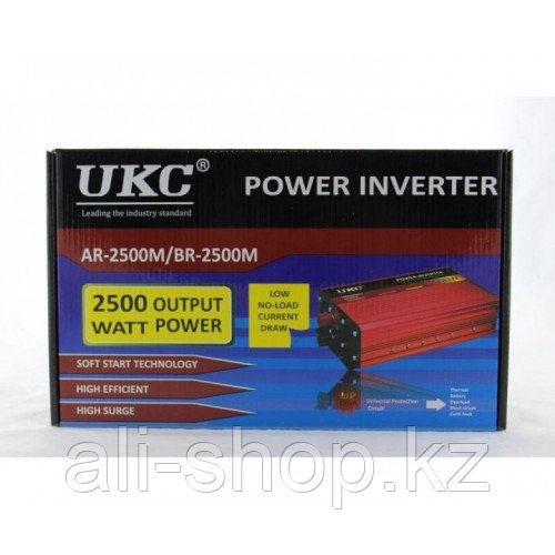 Преобразователь напряжения 12V в 220V Преобразователь DC/ AC AR UKC 2500W - фото 2 - id-p113498533