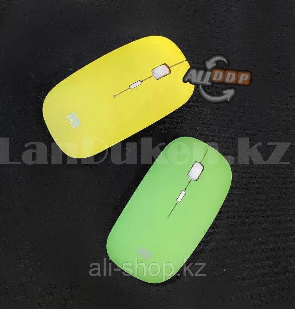 Компьютерная мышь беспроводная оптическая тонкая 1600 dpi USB Mini Good Wireless Mouse желтая - фото 9 - id-p113497169