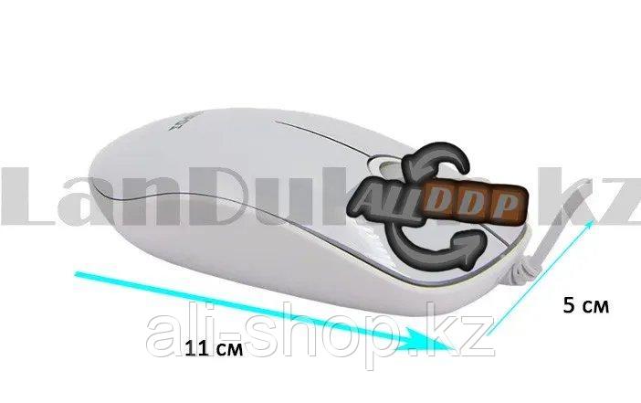 Компьютерная мышь проводная бесшумная оптическая с подсветкой USB Zornwee L200 Backlit Mute белая - фото 3 - id-p113497192