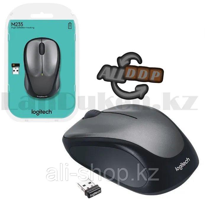 Компьютерная мышь беспроводная оптическая 1000 dpi USB Logitech M235 Wireless Mouse серый - фото 7 - id-p113497198