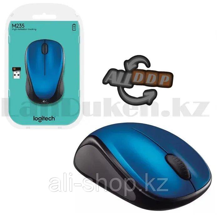 Компьютерная мышь беспроводная оптическая 1000 dpi USB Logitech M235 Wireless Mouse синий - фото 4 - id-p113497199