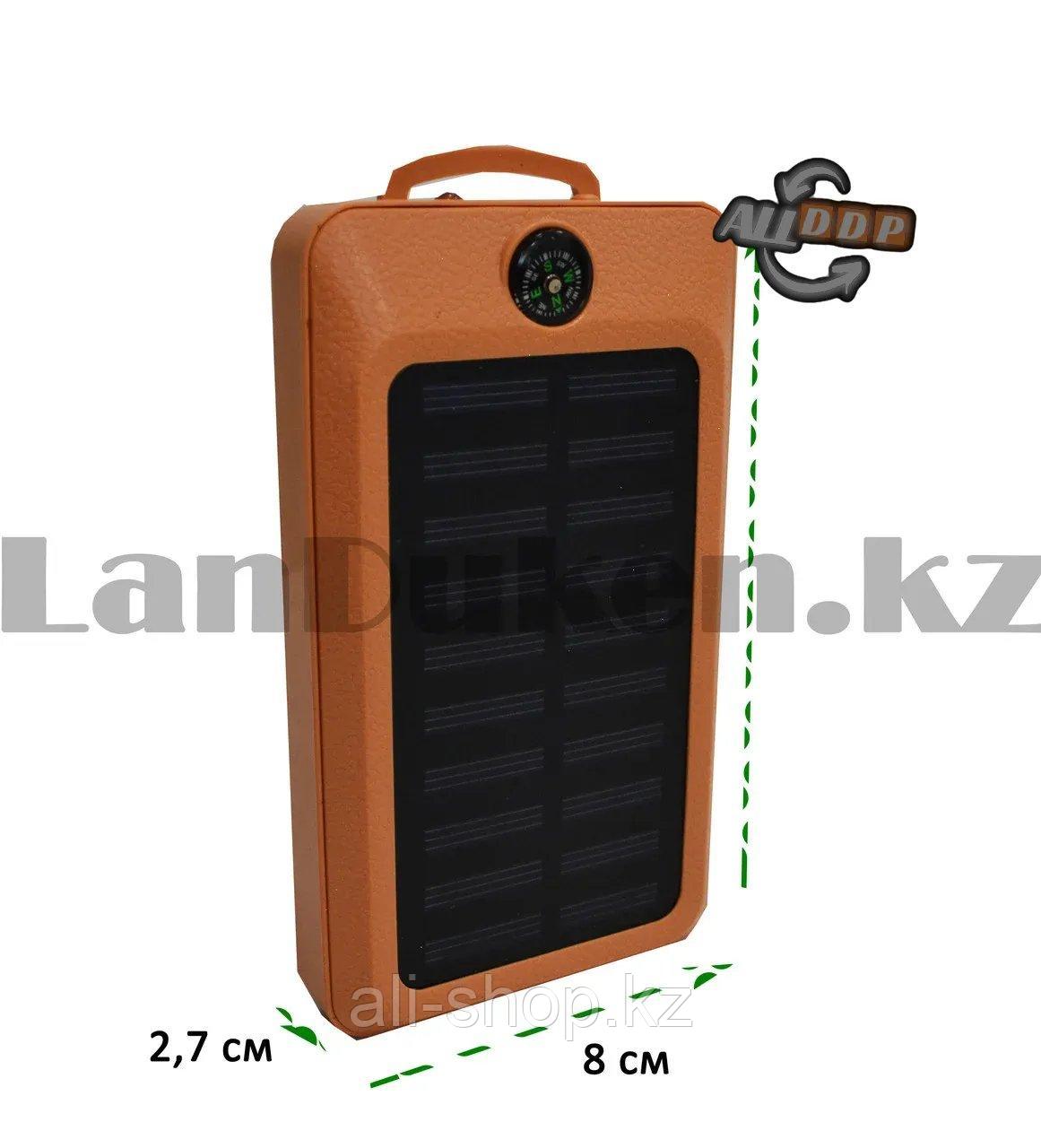 Портативное зарядное устройство Sopar Power Bank 30000 mAh на солнечных батареях с светодиодным фонарем 20LED - фото 5 - id-p113497215