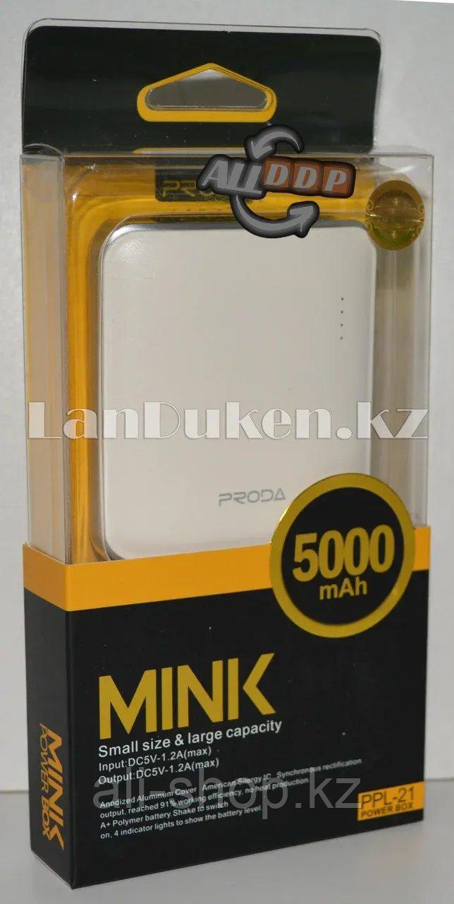 Портативное зарядное устройство Proda MINK Power Bank 5000 mAh (белый) - фото 4 - id-p113497219