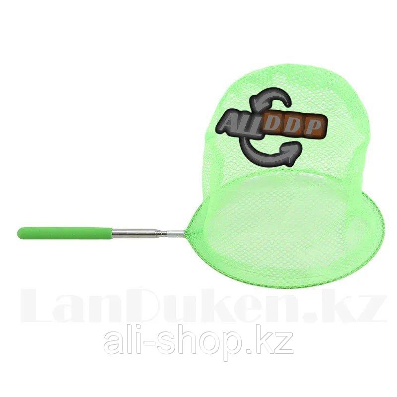 Детский сачок для ловли телескопический с металлической выдвижной ручкой 37-58 см зеленый - фото 5 - id-p113497385