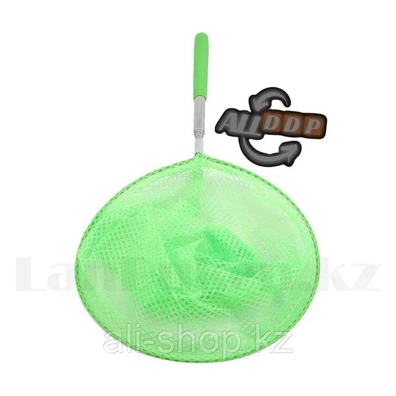 Детский сачок для ловли телескопический с металлической выдвижной ручкой 37-58 см зеленый - фото 6 - id-p113497385