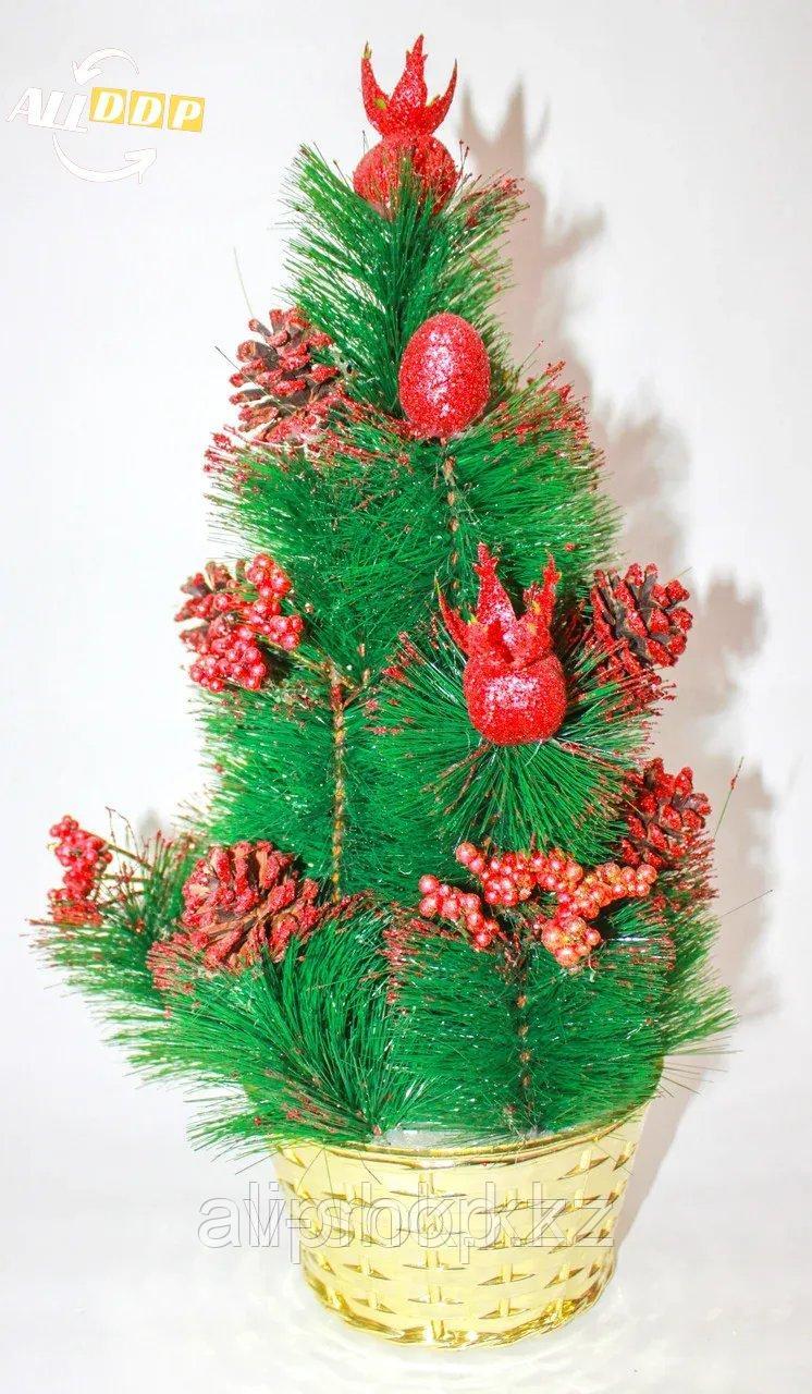 Новогодняя елочка с красными шишками, 40 см