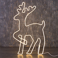 Фигура из неона "Олень танцующий", 90х50 см, 5 метров, 600 LED, 220V, Т/БЕЛЫЙ