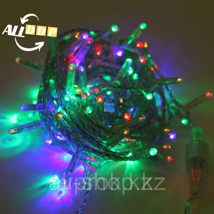 Гирлянда новогодняя светодиодная "Нить" - 10 метров, 80 лампочек, разноцветная, мерцающая - фото 1 - id-p113501112