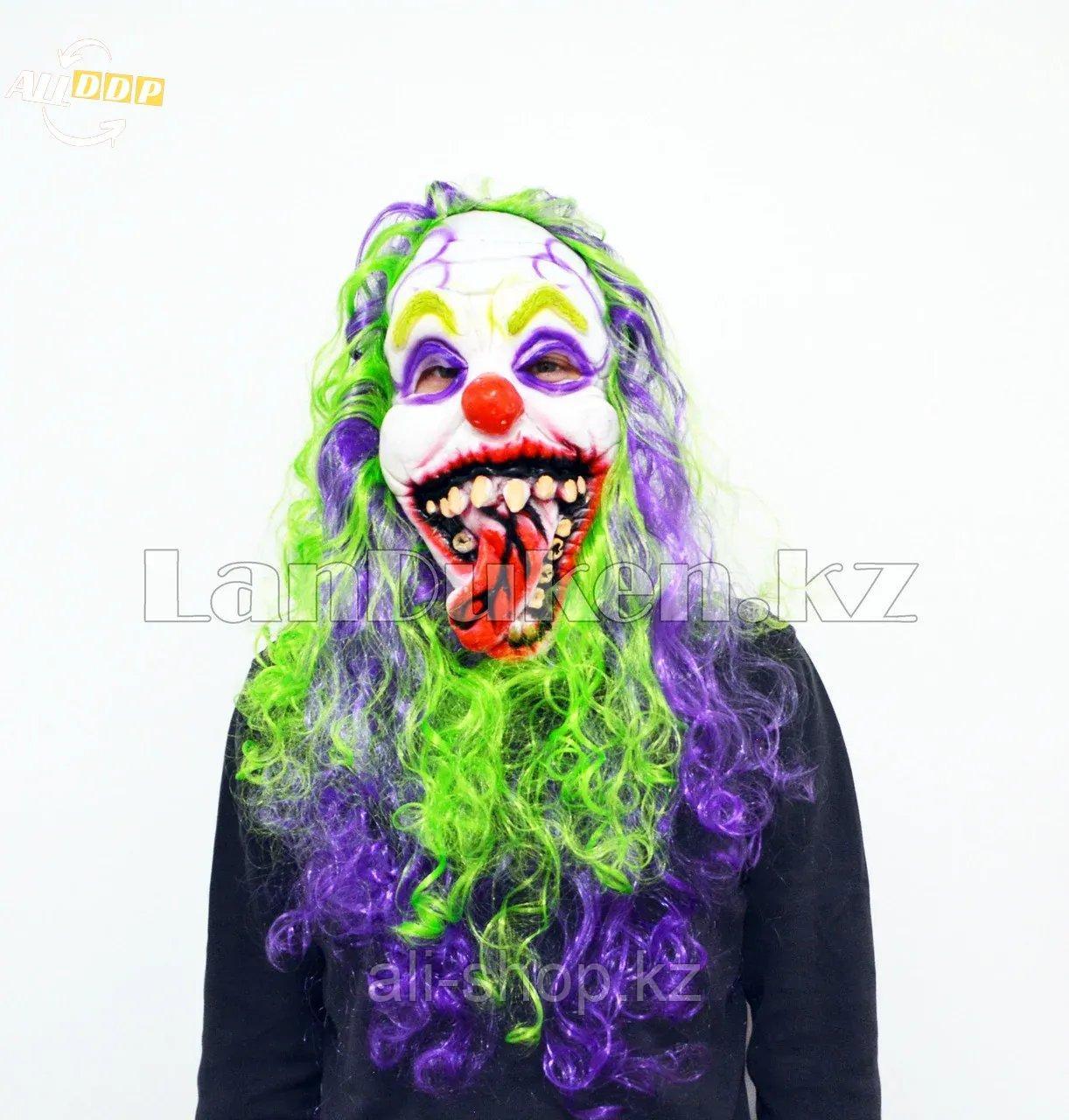Латексная маска на хэллоуин злой клоун 010