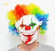Латексная маска на хэллоуин ужасный клоун с длинным языком 02