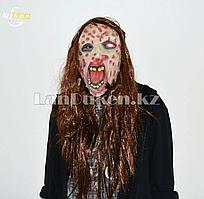Латексная маска на хэллоуин зомби с ожогами 011