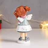 Сувенир полистоун "Малышка-ангелок в новогоднем платье с оленями" МИКС 15х7х7,5 см, фото 4