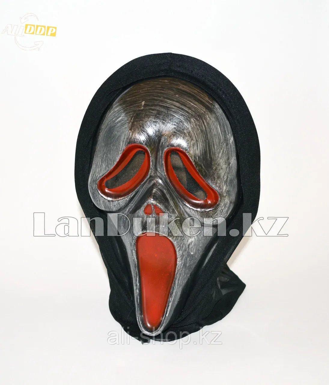 Маска Крик на Хэллоуин (Halloween) пластик-текстиль серебристо-красная - фото 1 - id-p113501574