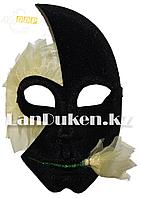 Венецианская карнавальная маска черно-желтая (24*16 см)