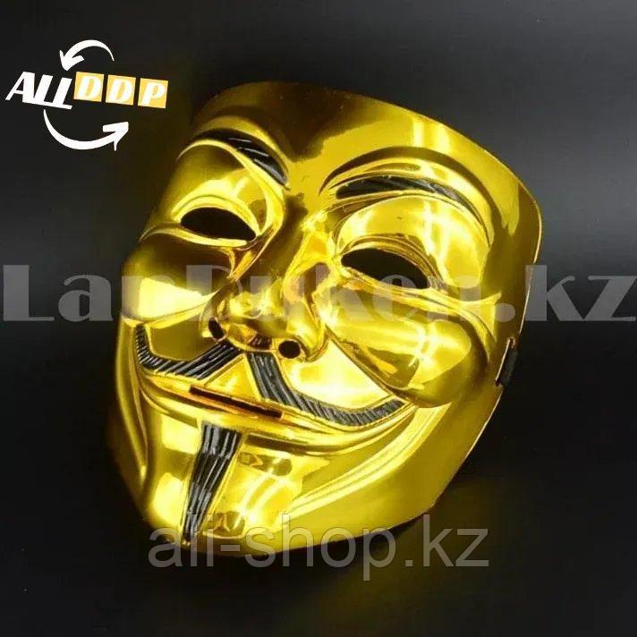 Карнавальная маска Гая Фокса золотая - фото 1 - id-p113501589