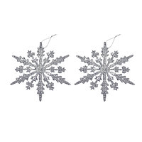 Новогодние подвески "Снежинки" 2 шт (серебристые)