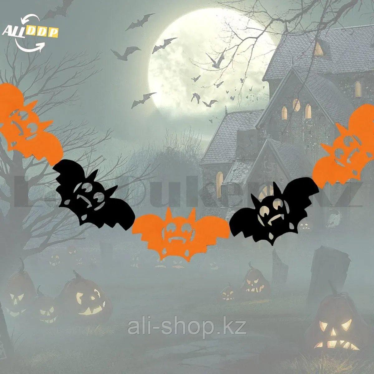 Бумажная гирлянда Летучие мышки для Хэллоуина (Halloween) - фото 1 - id-p113501684