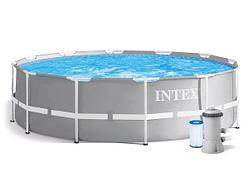 Каркасный бассейн INTEX prism frame premium pool 3,05м*76см с фильтром