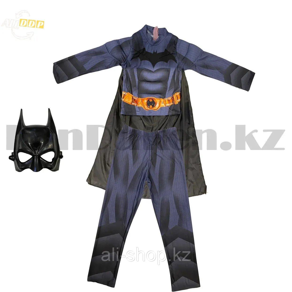 Костюм детский карнавальный раздельный с маской и плащем для мальчиков Бэтмен Batman - фото 2 - id-p113501888