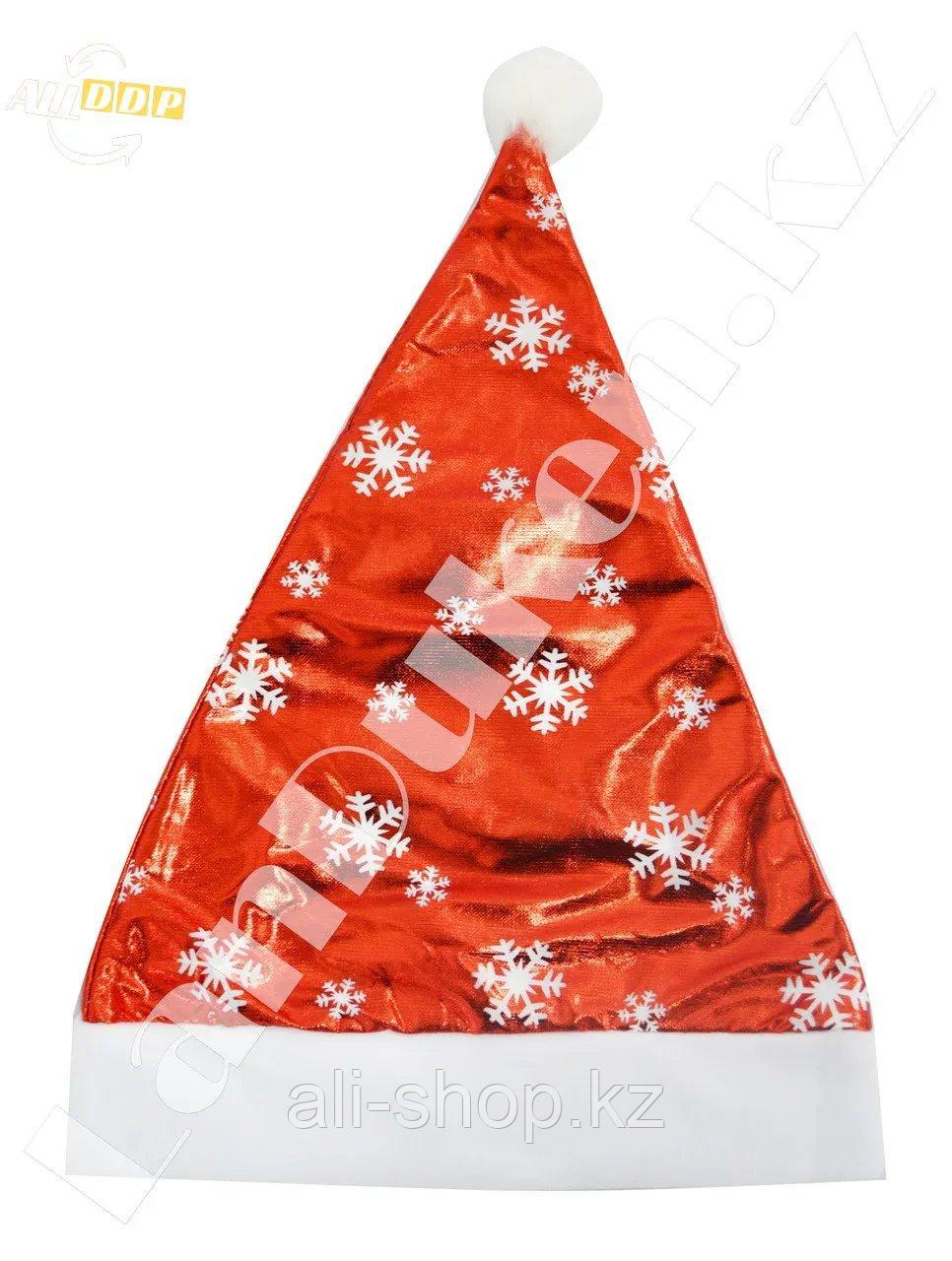 Шапочка новогодняя красная "Снежинка" - фото 1 - id-p113501907