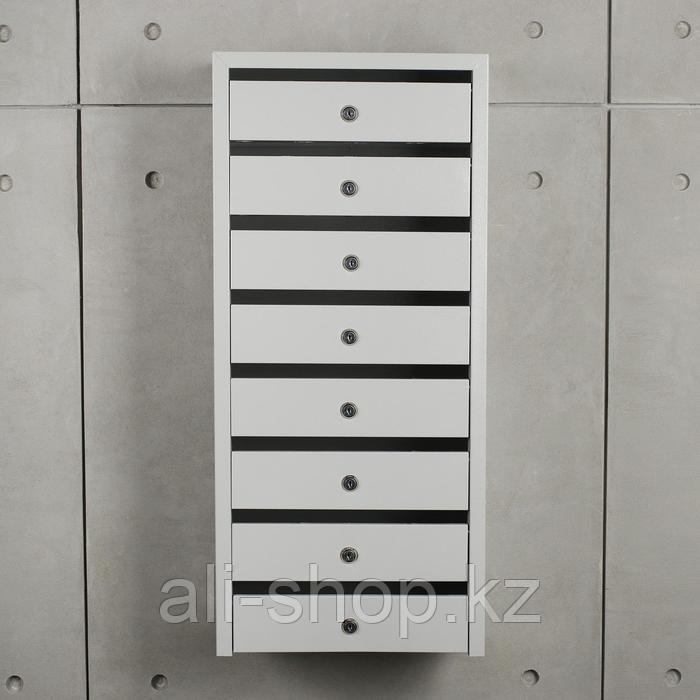 Ящик почтовый, многосекционный, 8 секций, с задней стенкой, серый - фото 2 - id-p113504237