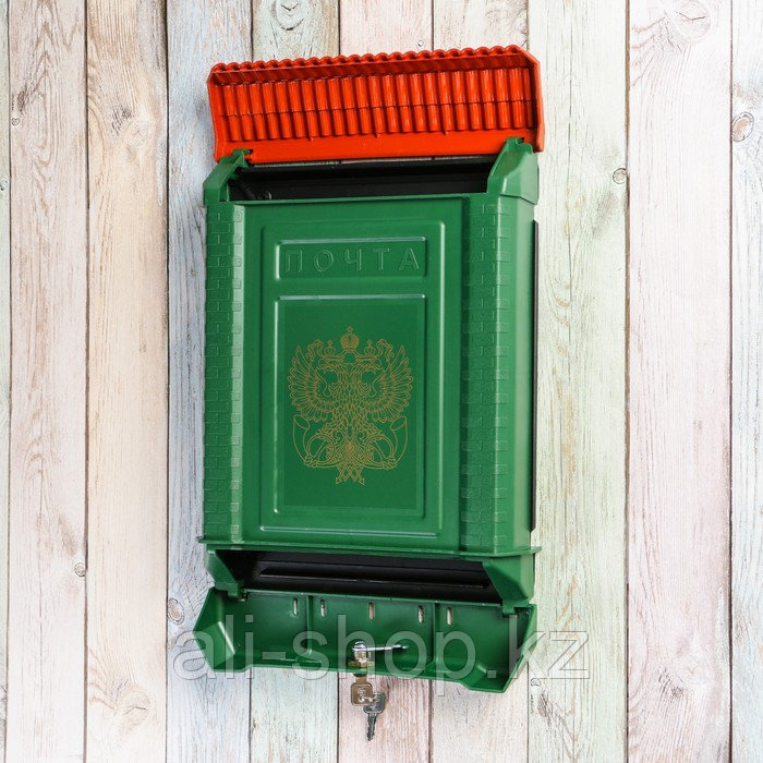 Ящик почтовый, пластиковый, «Премиум», с замком, зелёный - фото 3 - id-p113504256