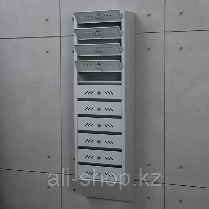 Ящик почтовый, многосекционный, 10 секций, с задней стенкой, серый - фото 2 - id-p113504710