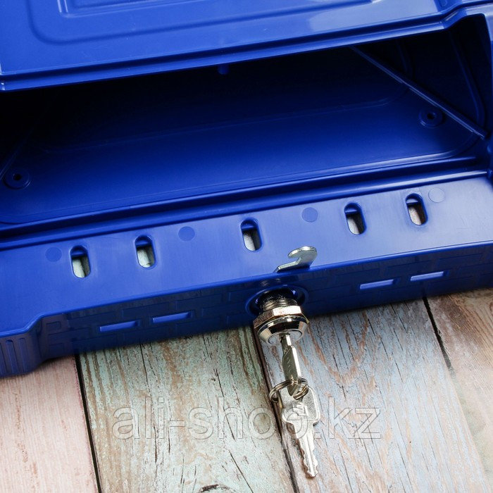 Ящик почтовый, пластиковый, «Декор», с замком, синий - фото 4 - id-p113504035