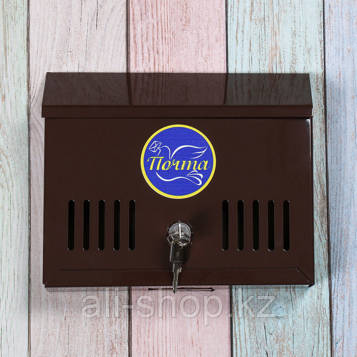 Ящик почтовый с замком, горизонтальный «Мини», коричневый - фото 2 - id-p113504128