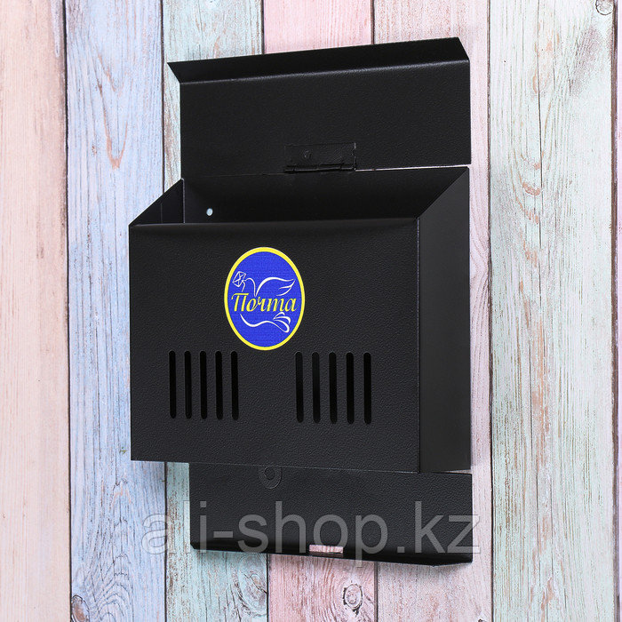 Ящик почтовый без замка (с петлёй), горизонтальный «Мини», чёрный - фото 3 - id-p113504165