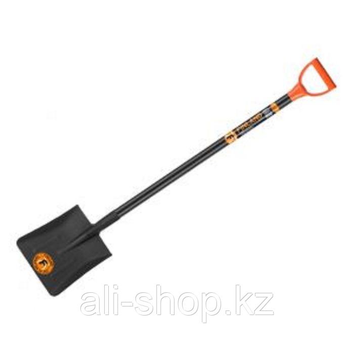 Лопата совковая, с рёбрами жёсткости, деревянный черенок, с ручкой - фото 1 - id-p113506883