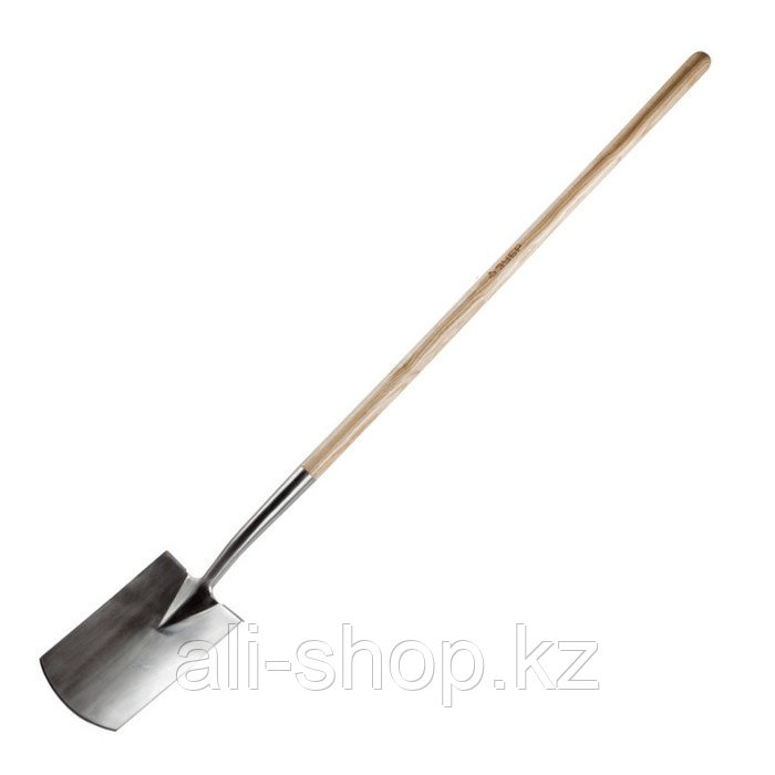 Лопата штыковая, прямоугольная, из нержавеющей стали, деревянный черенок, «ЗУБР Профессионал» - фото 1 - id-p113507065