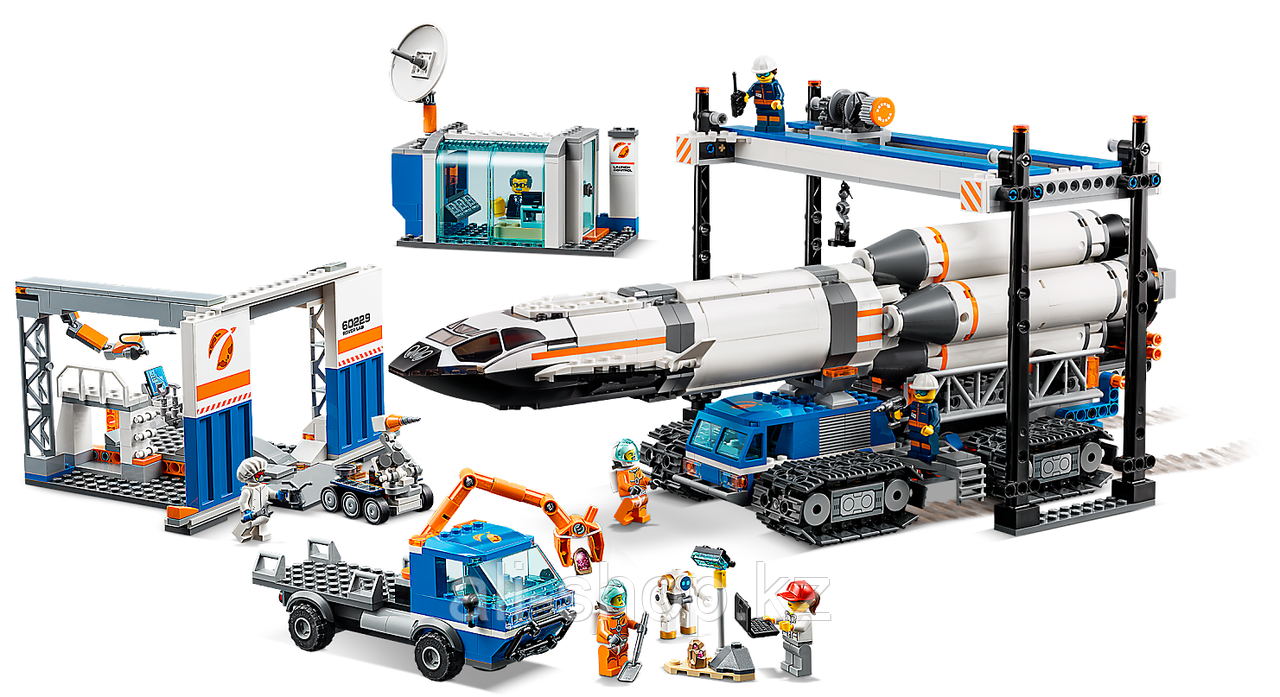 Lego City 60229 Лего Город Площадка для сборки и транспорт для перевозки ракеты - фото 2 - id-p113512021