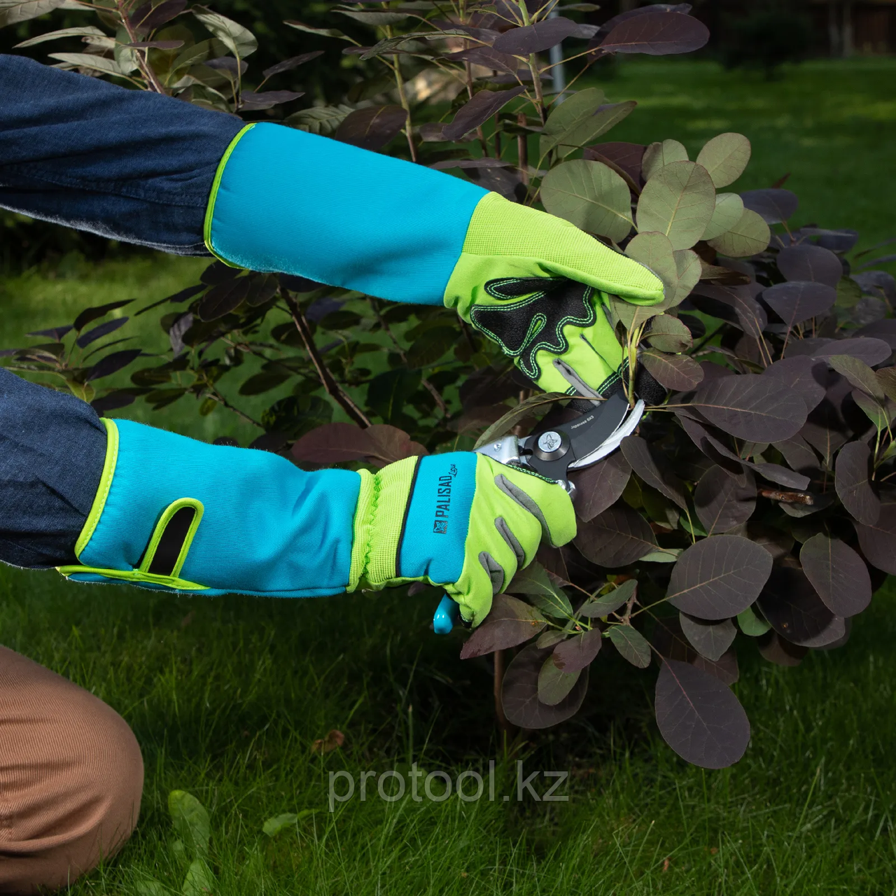 Перчатки садовые с удлинённой манжетой, размер 7, Luxe// Palisad - фото 4 - id-p113521889