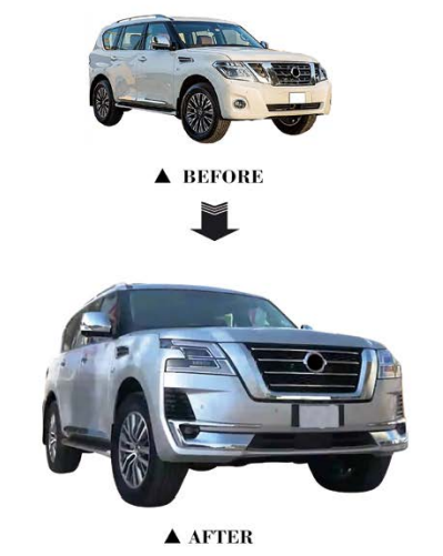 Рестайлинг обвес для Nissan Patrol Y62 2010-2014 в Nissan Patrol Y62 2020+ - фото 1 - id-p113522276