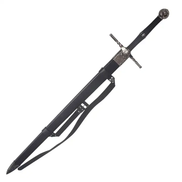 Средневековый рыцарский двуручный бутафорский стальной меч Ведьмак-3 Дикая охота, 120 см, 2 кг