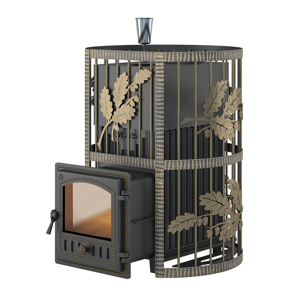 Печь для бани из чугуна Эверест Ковка 24 (280) закрытая каменка, фото 1