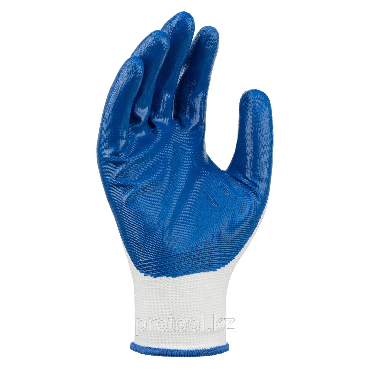 Перчатки полиэфирные с синим нитрильным покрытием, размер 9, 13 класс вязки// Сибртех - фото 3 - id-p113523302