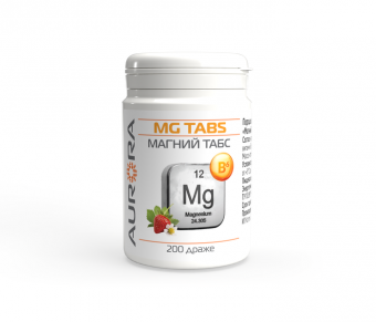 Порошок клубники Магний Табс (Mg Tabs), цитрат магния, нервная система, снижение стресса