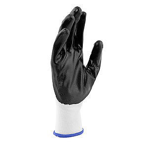 Перчатки полиэфирные с черным нитрильным покрытием, размер 9, 13 класс вязки// Сибртех, фото 2